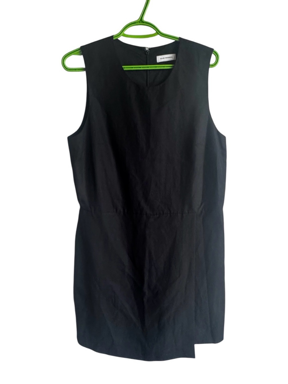 CLUB MONACO Black Linen Blend Sleeveless Wrap Style Overlay Romper